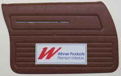 HOLDEN HZ KINGSWOOD SANDMAN PANEL VAN FRONT DOOR TRIM SET TAN SMOOTH GRAIN (METAL TOP EXCHANGE)