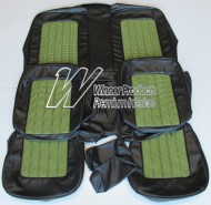 HOLDEN LJ COUPE TORANA GTR SEAT COVER SET BLACK GREEN HOUNDSTOOTH INSERT (TRIM CODE 40Z)