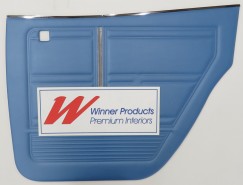 HOLDEN HK KINGSWOOD STATION WAGON DOORTRIMS BAYOU & LACARNO BLUE CASTILLON WEAVE  TRIM CODE 14G