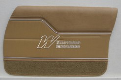 HOLDEN HZ MONARO SEDAN DOOR TRIM SET BUCKSKIN 63V WITH BUCKSKIN GOLF BALL INSERT (METAL TOP EXCHANGE)