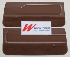 HOLDEN LX TORANA 'SS' HATCHBACK DOOR TRIM SET 67V TAN VINYL WITH TAN GOLFBALL