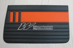 HOLDEN EH SPECIAL DOOR TRIM SET BLACK AND ORANGE CUSTOM TRIM