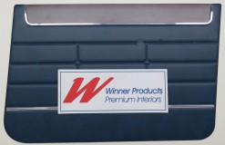 HOLDEN HR PREMIER SEDAN DOOR TRIM SET CUSTOM BLUE (CUSTOMER TO SUPPLY X8 STAINLESS STEEL PIECES)