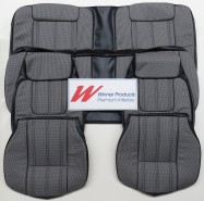 FORD FALCON XC FAIRMONT COUPE SEAT COVER SET ZIPPER BACK BLACK/WHITE HOUNDSTOOTH (TRIM CODE B2) (CLOSE MATCH NOT ORIGINAL CLOTH)