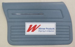 HOLDEN HZ KINGSWOOD SEDAN DOOR TRIM SET IN LIGHT BLUE (TRIM CODE 23C) (METAL TOP EXCHANGE)