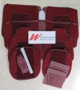 HOLDEN HX LE MONARO COUPE CINNIBAR LONG GRAIN WITH CLOTH INSERT SEAT COVER SET (TRIM CODE 76Z)