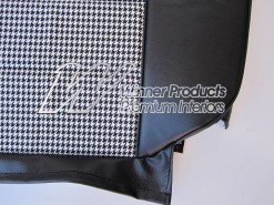 HOLDEN HQ SS SEAT COVER SET 10C BLACK-Black & White Houndstooth Insert